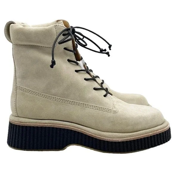 NWT Rag & Bone Boots Sloane Lace-Up Boot Paloma Beige Suede Shoes Women’s Size 8